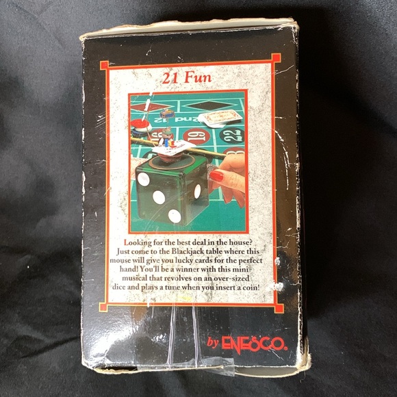 Vintage Enesco 1997 21 Fun Mice ‘n’ Dice Casino mini action musical music box - Picture 13 of 16